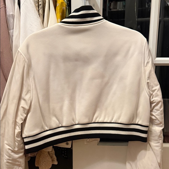 ALO Yoga Varsity Jacket in White and Black - Picture 5 of 5
